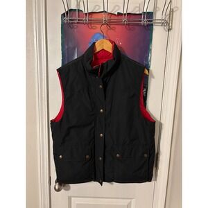 Polo Ralph Lauren Reversible Down Puffer Vest Mens Medium Black Red Western Yoke